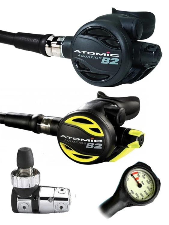 Atomic Aquatics B2 Regulator Set (DIN Or Yoke) & Free Termo Gauge Regulator Sets 4 Atomic Aquatics B2 Regulator Set (DIN Or Yoke) & Free Termo Gauge Regulator Sets