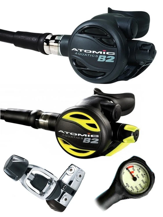 Atomic Aquatics B2 Regulator Set (DIN Or Yoke) & Free Termo Gauge Regulator Sets 3 Atomic Aquatics B2 Regulator Set (DIN Or Yoke) & Free Termo Gauge Regulator Sets
