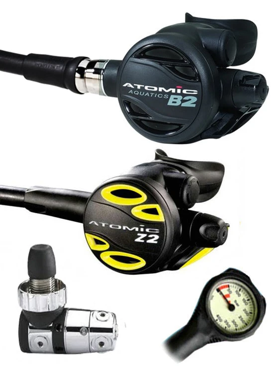 Atomic Aquatics B2 Regulator Set (DIN Or Yoke) & Free Termo Gauge Regulator Sets 6 Atomic Aquatics B2 Regulator Set (DIN Or Yoke) & Free Termo Gauge Regulator Sets