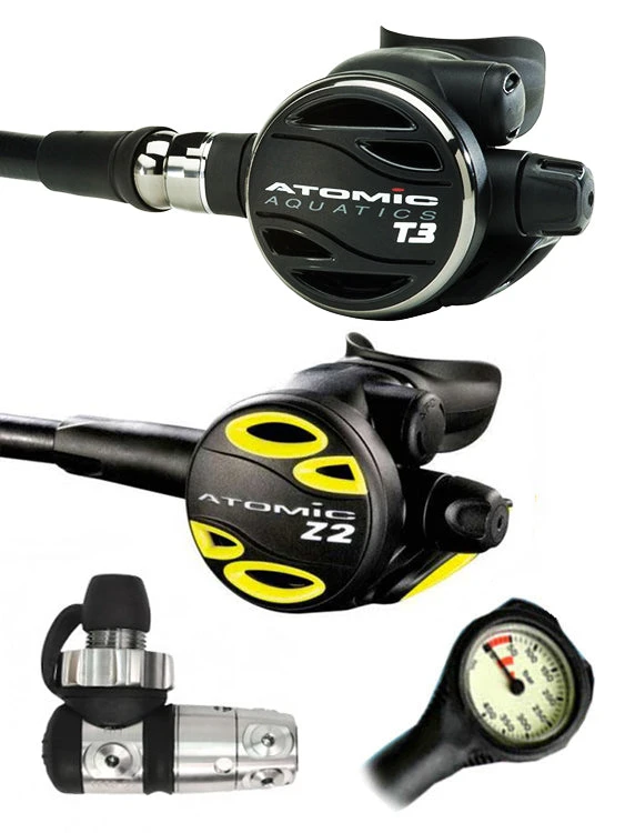 Regulator Sets Atomic Aquatics T3 Regulator Set (DIN Or Yoke) & Free Termo Gauge 6 Regulator Sets Atomic Aquatics T3 Regulator Set (DIN Or Yoke) & Free Termo Gauge