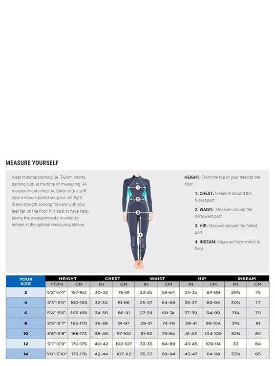 Wetsuits Bare Evoke Aqua 5mm Wetsuit Ladies 4 Wetsuits Bare Evoke Aqua 5mm Wetsuit Ladies
