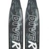DiveR Freediving Fin Blades - Black & White Mermaid