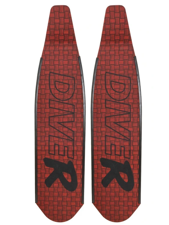 Fins DiveR Freediving Fin Blades - Carbon Innegra Red 3 Fins DiveR Freediving Fin Blades - Carbon Innegra Red