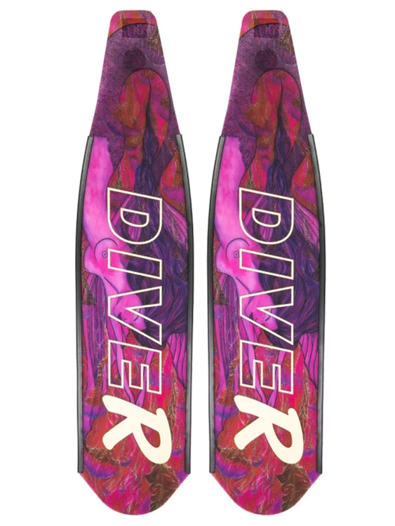 DiveR Freediving Fin Blades - Pink Mermaid 3 DiveR Freediving Fin Blades - Pink Mermaid
