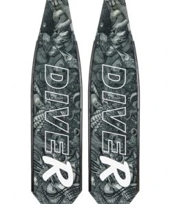 Fins DiveR Freediving Fin Blades - Reef Life Black And White