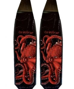 DiveR Freediving Fin Blades - Wild Red Octopus Fins
