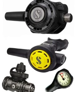 Regulator Sets Scubapro Regulator Set: MK19 Evo Black Tech (DIN Or Yoke) / G260 Carbon / Octopus & Free Termo Gauge