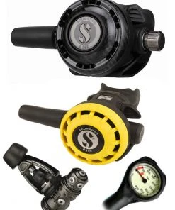 Regulator Sets Scubapro Regulator Set: MK19 Evo Black Tech (DIN Or Yoke) / G260 Carbon / Octopus & Free Termo Gauge