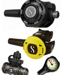 Regulator Sets Scubapro Regulator Set: MK19 Evo Black Tech (DIN Or Yoke) / G260 Carbon / Octopus & Free Termo Gauge