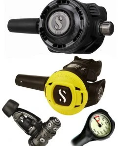Regulator Sets Scubapro Regulator Set: MK19 Evo Black Tech (DIN Or Yoke) / G260 Carbon / Octopus & Free Termo Gauge