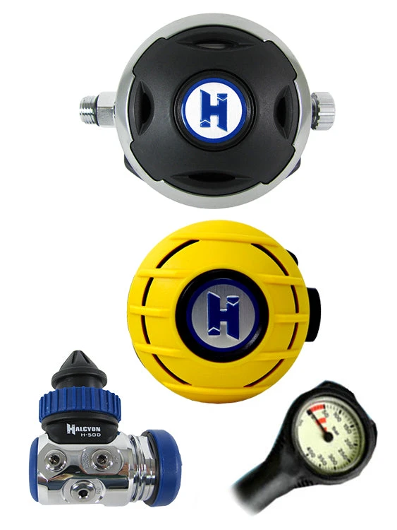Regulator Sets Halcyon Regulator Set: H50D (DIN Only) / Halo / Aura Occy & FREE Termo Gauge 3 Regulator Sets Halcyon Regulator Set: H50D (DIN Only) / Halo / Aura Occy & FREE Termo Gauge