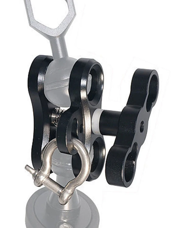 Hyperion 2 Hole Aluminium Ball And Joint Clamp With D-Shackle 4 Hyperion 2 Hole Aluminium Ball And Joint Clamp With D-Shackle