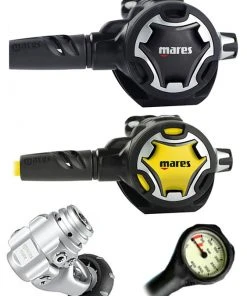 Mares Dual Adj 62X (DIN Or Yoke) W/ Octopus & Free Termo Gauge Regulator Sets