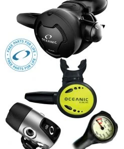 Oceanic Regulator Set: Alpha 10 / CDX (DIN Or Yoke) / Alpha 8 Octopus & Free Termo Gauge