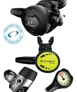Oceanic Regulator Set: Alpha 10 / CDX (DIN Or Yoke) / Alpha 8 Octopus & Free Termo Gauge