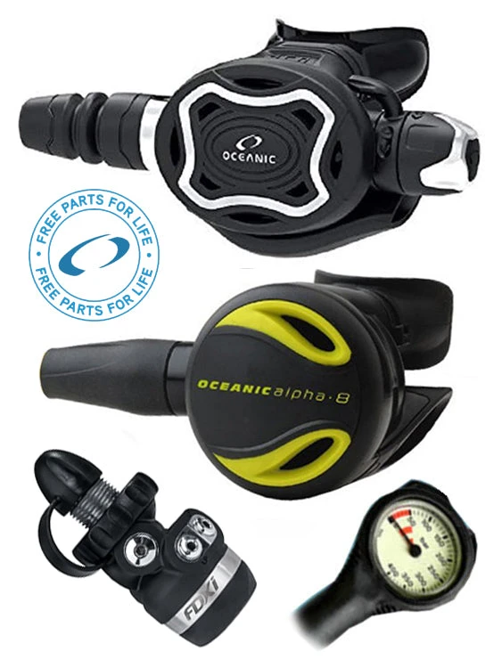 Oceanic Regulator Set: Zeo / FDXi (DIN Or Yoke) / Octopus & Free Termo Gauge 3 Oceanic Regulator Set: Zeo / FDXi (DIN Or Yoke) / Octopus & Free Termo Gauge