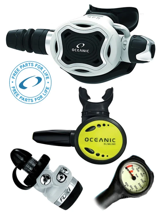 Oceanic Regulator Set: Zeo / FDXi (DIN Or Yoke) / Octopus & Free Termo Gauge 6 Oceanic Regulator Set: Zeo / FDXi (DIN Or Yoke) / Octopus & Free Termo Gauge