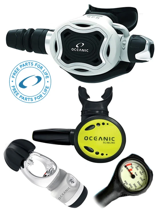 Oceanic Regulator Set: Zeo / FDXi (DIN Or Yoke) / Octopus & Free Termo Gauge 7 Oceanic Regulator Set: Zeo / FDXi (DIN Or Yoke) / Octopus & Free Termo Gauge