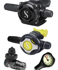 Scubapro Regulator Set: MK25 Evo Black Tech (DIN Or Yoke) / A700 Carbon / Octopus & Free Termo Gauge