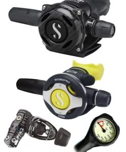 Scubapro Regulator Set: MK25 Evo Black Tech (DIN Or Yoke) / A700 Carbon / Octopus & Free Termo Gauge