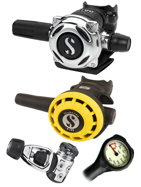 Scubapro Regulator Set: MK17 Evo (DIN Or Yoke) / A700 / Octopus & Free Termo Gauge 5 Scubapro Regulator Set: MK17 Evo (DIN Or Yoke) / A700 / Octopus & Free Termo Gauge