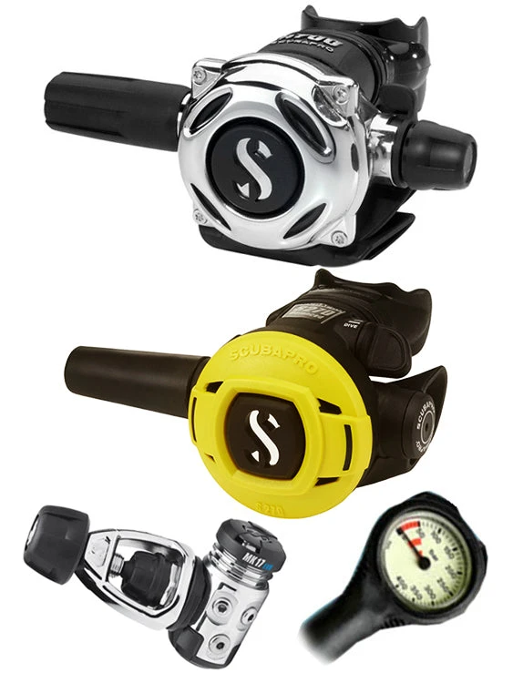 Scubapro Regulator Set: MK17 Evo (DIN Or Yoke) / A700 / Octopus & Free Termo Gauge 7 Scubapro Regulator Set: MK17 Evo (DIN Or Yoke) / A700 / Octopus & Free Termo Gauge