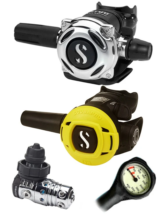 Regulator Sets Scubapro Regulator Set: MK25 Evo (DIN Or Yoke) / A700 / Octopus & Free Termo Gauge 8 Regulator Sets Scubapro Regulator Set: MK25 Evo (DIN Or Yoke) / A700 / Octopus & Free Termo Gauge