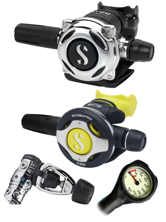 Regulator Sets Scubapro Regulator Set: MK25 Evo (DIN Or Yoke) / A700 / Octopus & Free Termo Gauge 9 Regulator Sets Scubapro Regulator Set: MK25 Evo (DIN Or Yoke) / A700 / Octopus & Free Termo Gauge
