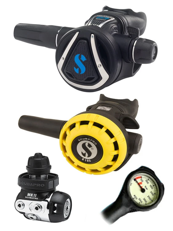 Scubapro Regulator Set: MK11 (DIN Or Yoke) / C370 / Octopus & Free Termo Gauge Regulator Sets 6 Scubapro Regulator Set: MK11 (DIN Or Yoke) / C370 / Octopus & Free Termo Gauge Regulator Sets