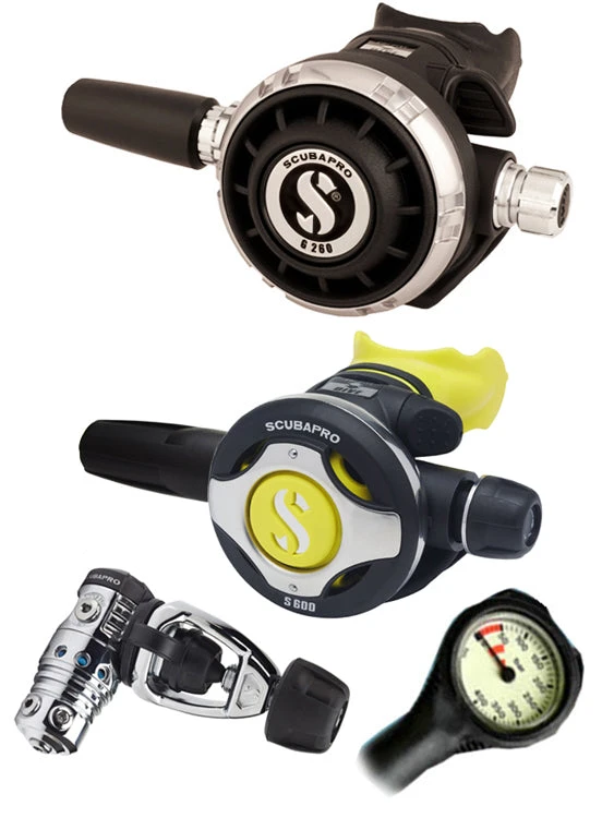 Scubapro Regulator Set: MK25 Evo (DIN Or Yoke) / G260 / Octopus & Free Termo Gauge 9 Scubapro Regulator Set: MK25 Evo (DIN Or Yoke) / G260 / Octopus & Free Termo Gauge
