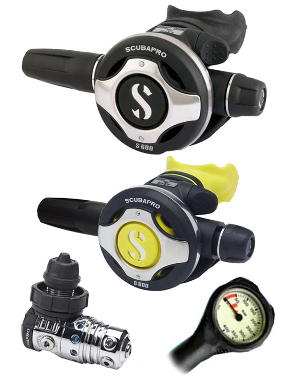 Regulator Sets Scubapro Regulator Set: MK25 Evo (DIN Or Yoke) / S600 / Octopus & Free Termo Gauge 10 Regulator Sets Scubapro Regulator Set: MK25 Evo (DIN Or Yoke) / S600 / Octopus & Free Termo Gauge