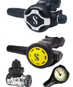 Scubapro Regulator Set: MK17 Evo (DIN Or Yoke) / S620 Ti / Octopus & Free Termo Gauge 12 Scubapro Regulator Set: MK17 Evo (DIN Or Yoke) / S620 Ti / Octopus & Free Termo Gauge