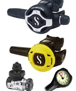 Scubapro Regulator Set: MK17 Evo (DIN Or Yoke) / S620 Ti / Octopus & Free Termo Gauge 15 Scubapro Regulator Set: MK17 Evo (DIN Or Yoke) / S620 Ti / Octopus & Free Termo Gauge