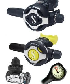Scubapro Regulator Set: MK17 Evo (DIN Or Yoke) / S620 Ti / Octopus & Free Termo Gauge 17 Scubapro Regulator Set: MK17 Evo (DIN Or Yoke) / S620 Ti / Octopus & Free Termo Gauge